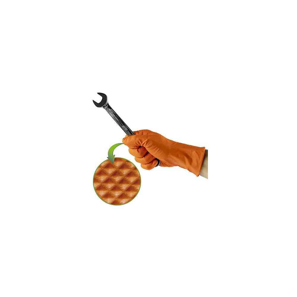 Manusi din nitril de culoare orange 7.0 mil textura de diamant, marimea: xl (90BUC) Jbm 53553