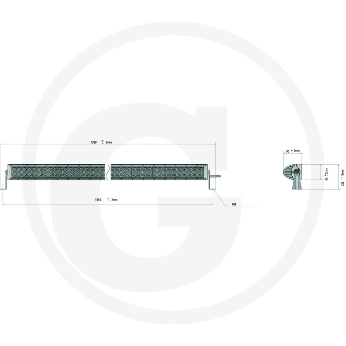 Dimensiuni bara luminoasa LED GRANIT 7070010201