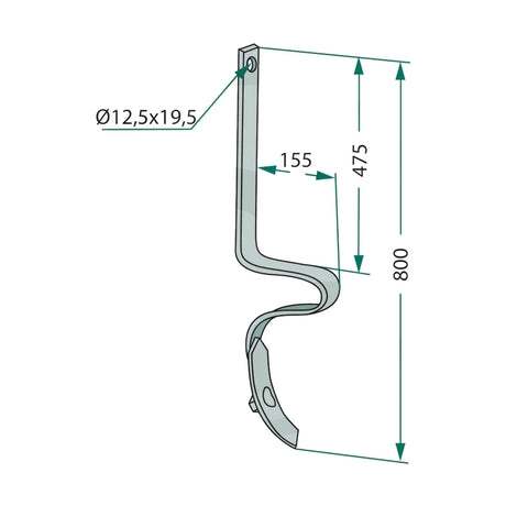 Schita dimensiuni Dinte afanator urme cpl. cu brazdar GRANIT 1801209550