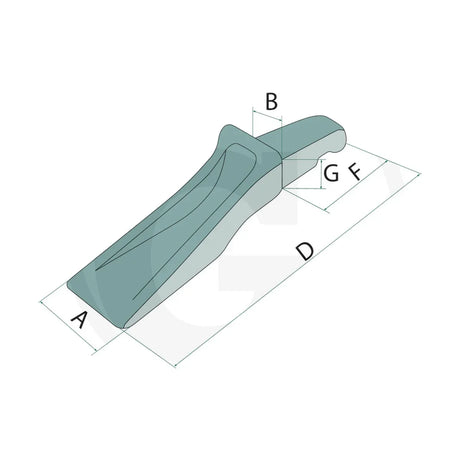 Schita dimensiuni Dinte Bofors 4047167 pentru cutite 16 - 22 mm GRANIT 50915Z10010