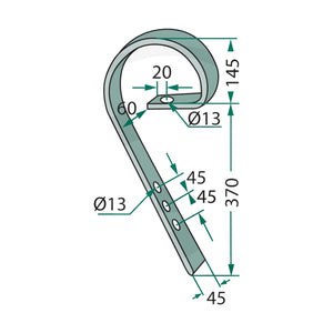 Schita dimensiuni Dinte cultivator tractare CB GRANIT 18010.1047