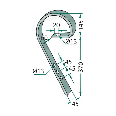 Schita dimensiuni Dinte cultivator tractare CB GRANIT 18010.1047
