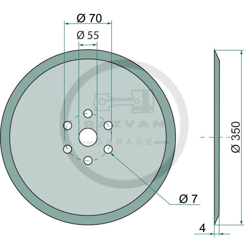 Disc brazdar plat 350mm