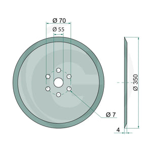 Schita dimensiuni Disc brazdar plat 350mm neted GRANIT 1800560020