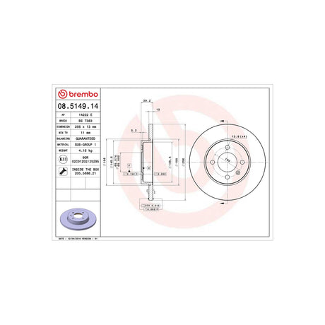 Disc frana Brembo 08.5149.14 – imagine 3