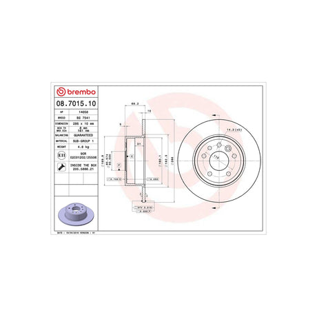 Disc frana Brembo 08.7015.10 – imagine 3