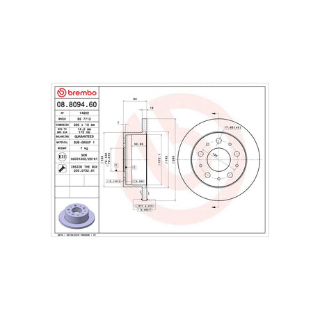 Disc frana Brembo 08.8094.60 – imagine 3