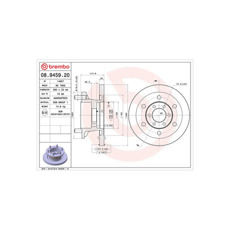 Disc frana Brembo 08.9459.20 – imagine 4