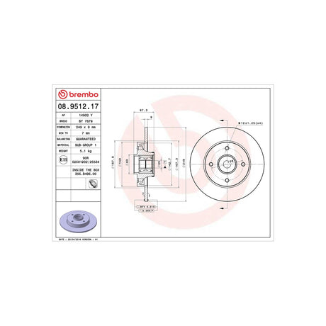 Disc frana Brembo 08.9512.17 – imagine 4