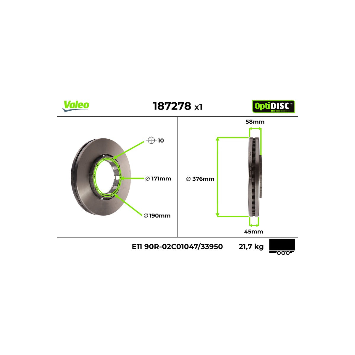 Disc frana Valeo 187278