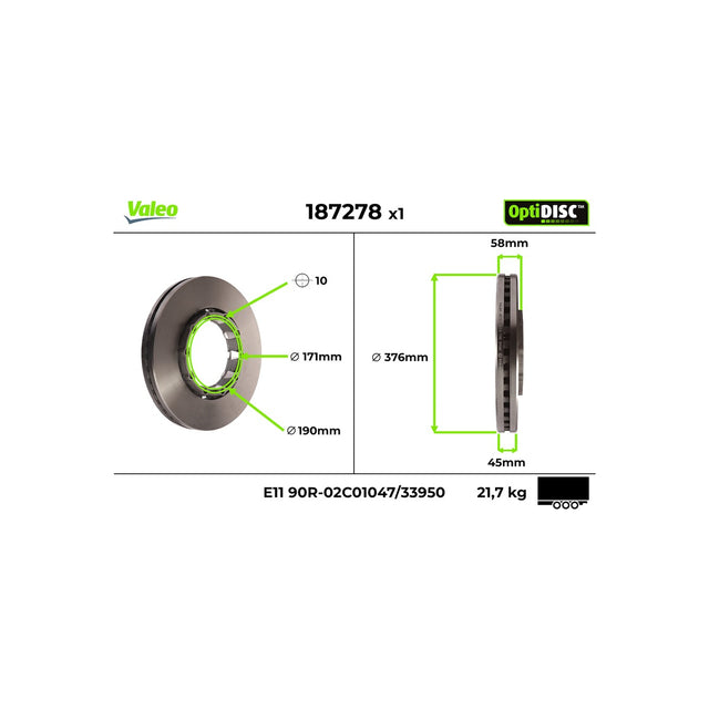 Disc frana Valeo 187278