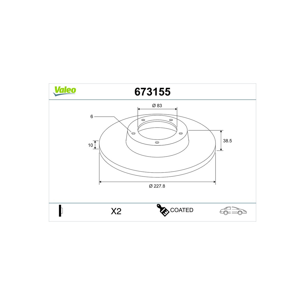 Disc frana Valeo 673155