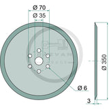 Disc hexagonal plat 350mm fara lagar