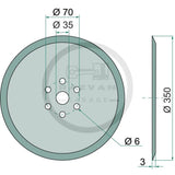 Disc hexagonal plat 350mm fara lagar