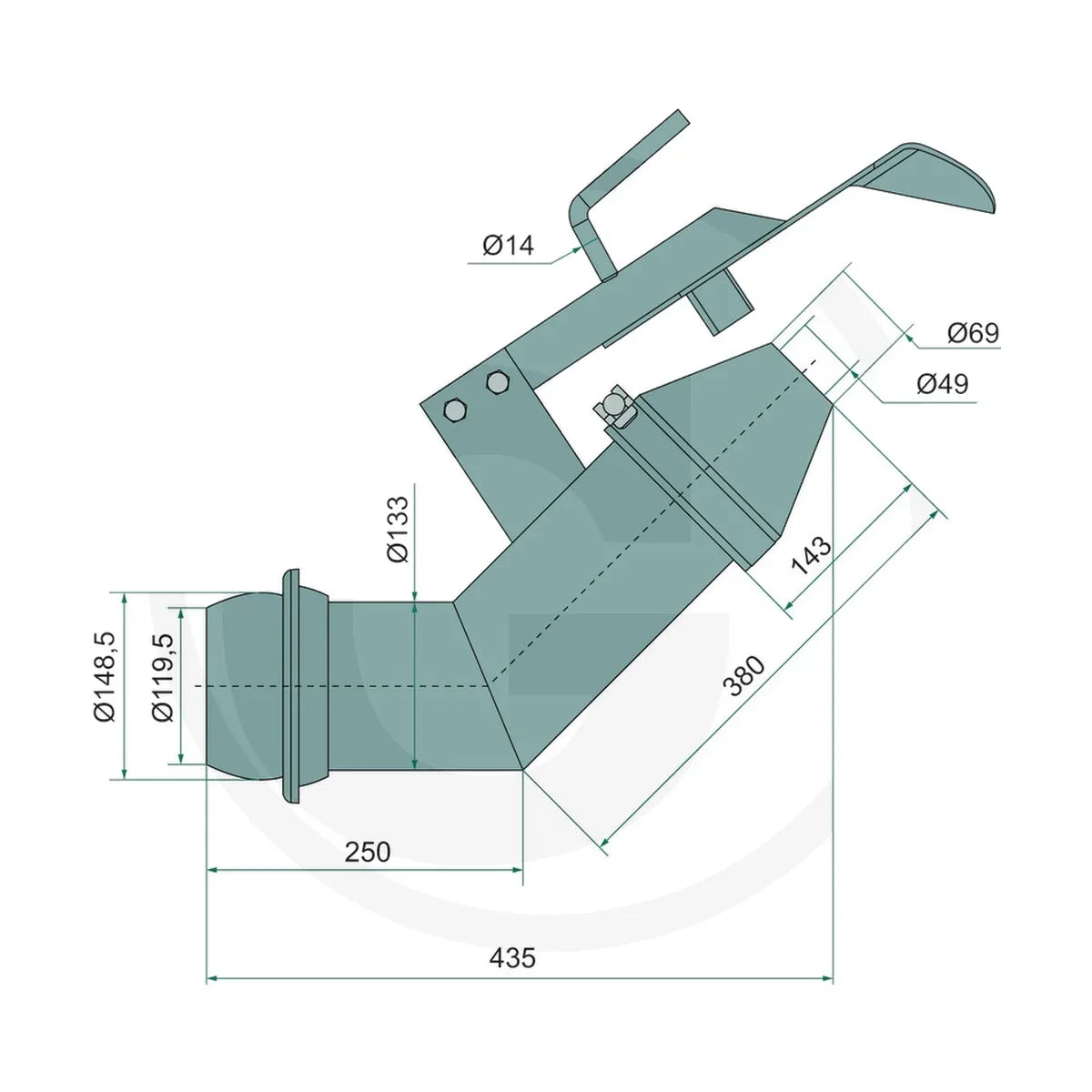 Schita dimensiuni Distribuitor cu piesa tata GRANIT 4050222016