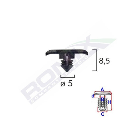 Clips fixare protectie motor si usi pentru grup vag- negru set 10 buc Romix 10909