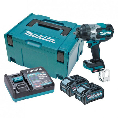 Masina de insurubat cu impact cu 2 acumulatori, Li-Ion, 40 V, 4 Ah, patrat 1/2 inch, 1700 Nm, M12-M36, valiza speciala Makita TW002GM201