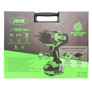 Trusa cu cheie de impact electrica 3/4" 1300NM JBM 60048C