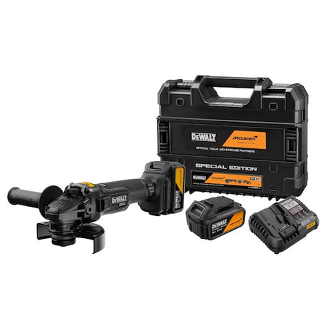 Polizor unghiular, cu motor fără perii DEWALT® x McLaren F1 Team 18V XR® 125 mm - 2 x 5Ah DCG45MP2TQW