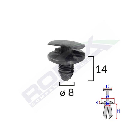 Clema pasaj roata pentru citroen/peugeot/renault set 10 buc Romix C60151