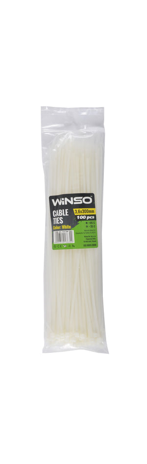 Coliere plastic 3,6x300 Alb - Set 100 buc Winso 136300