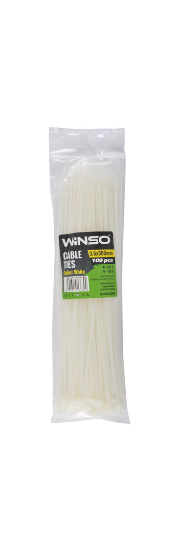 Coliere plastic 3,6x300 Alb - Set 100 buc Winso 136300