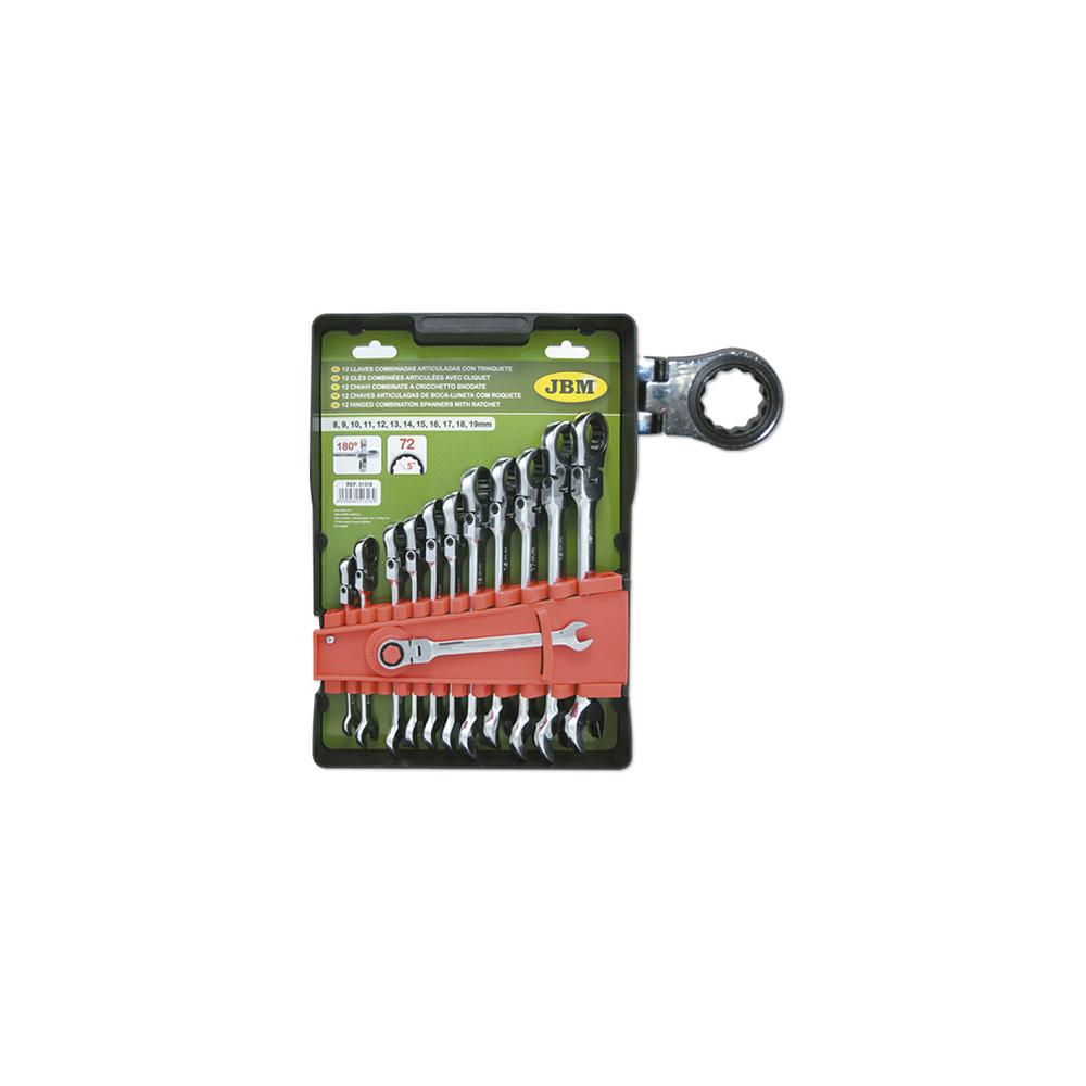 Set de 12 chei combinate flexibile cu clichet Jbm 51318