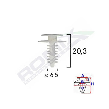Clips tapiterie pentru fiat/lancia/alfa Romeo - alb set 10 buc Romix 11028