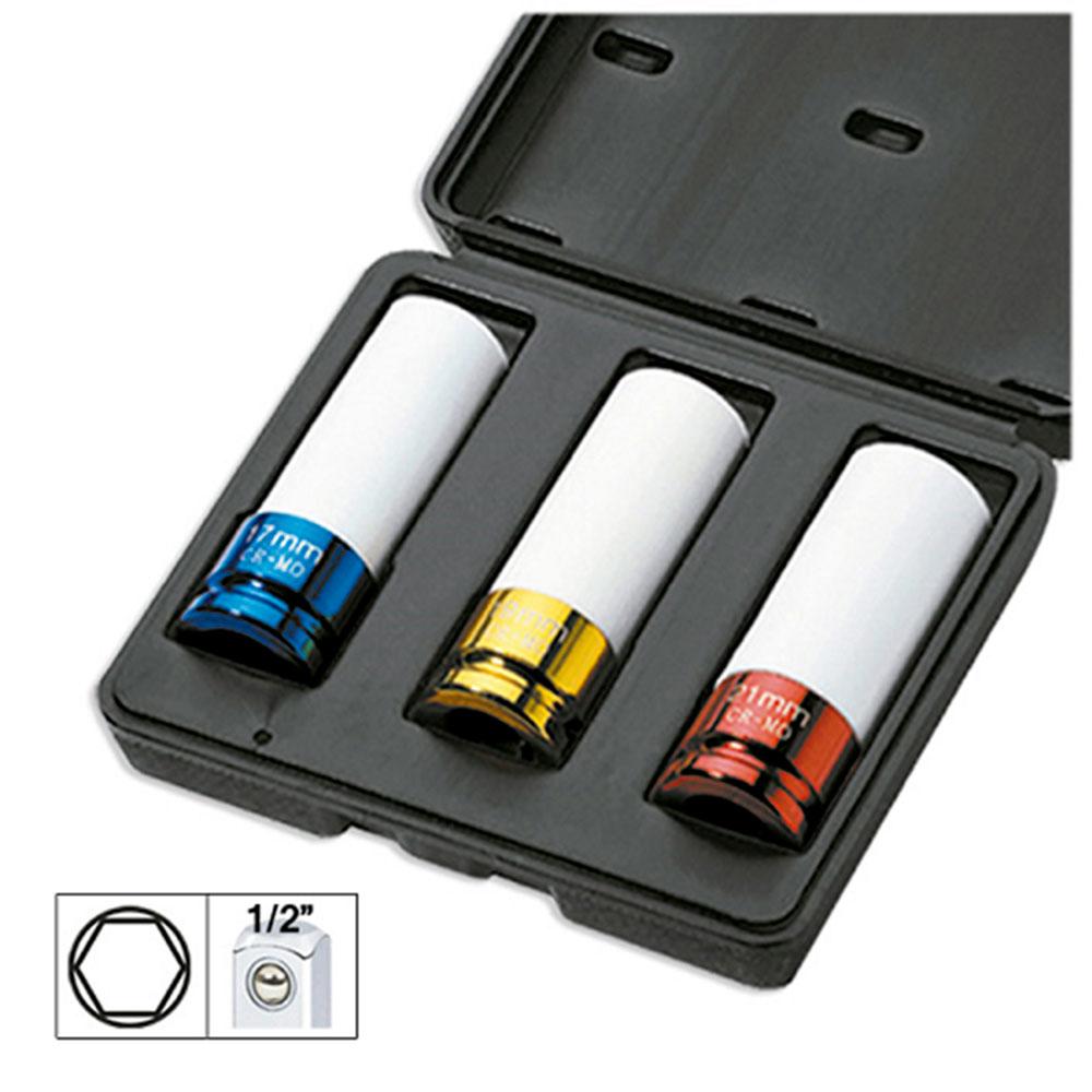 Set 3 tubulare impact de 1/2` sp. extractie roti Jbm 51336