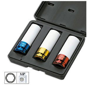 Set 3 tubulare impact de 1/2` sp. extractie roti Jbm 51336