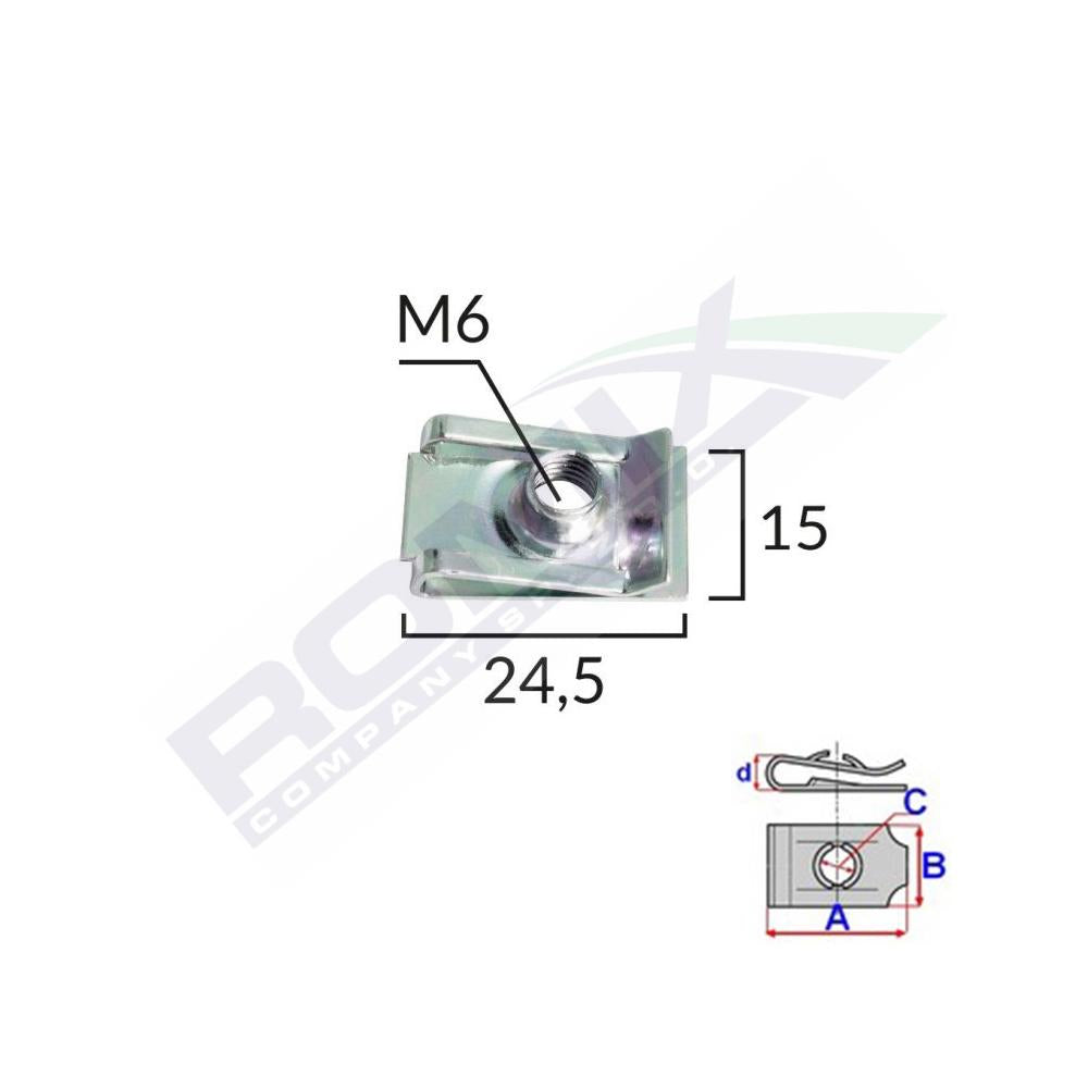 Clips metalic fixare pentru audi/bmw si universal set 10 buc Romix 16308
