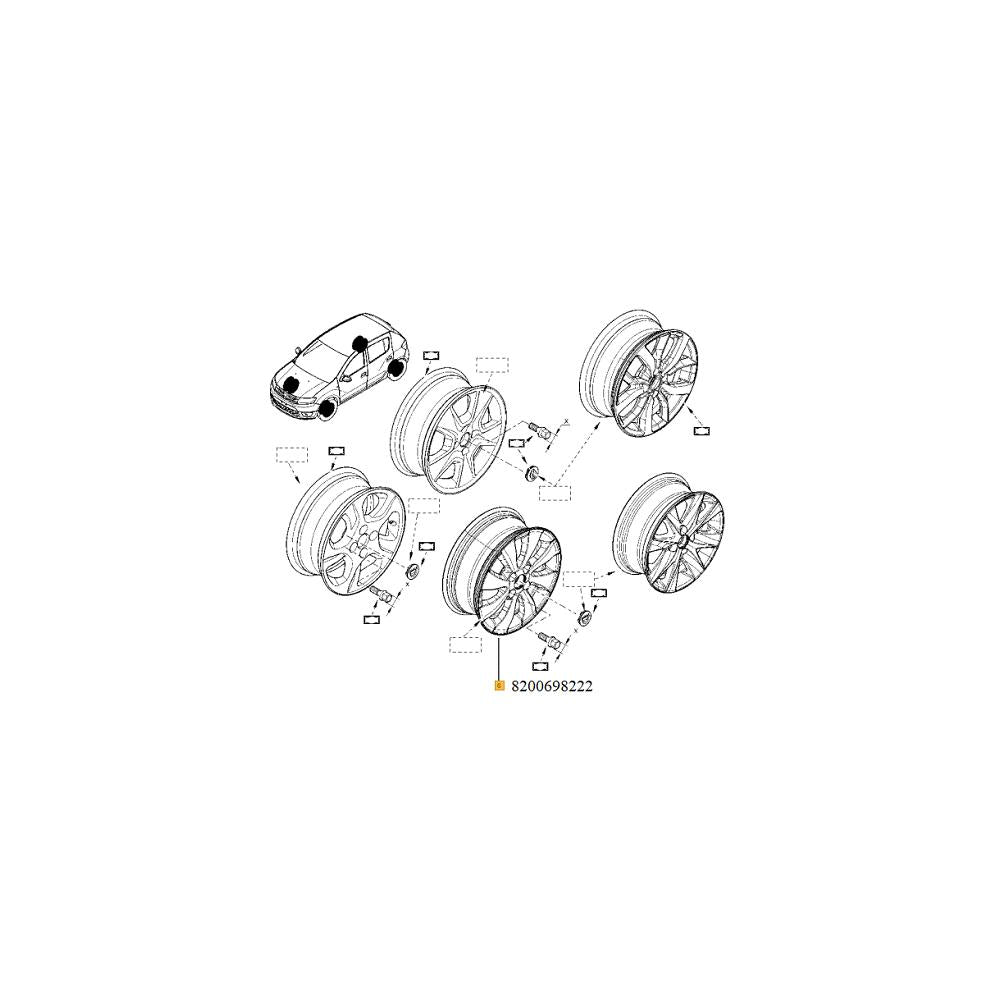 Janta aliaj 15'' 6JX15 4X100 ET42 Logan ii/sandero ii Renault 8200698222