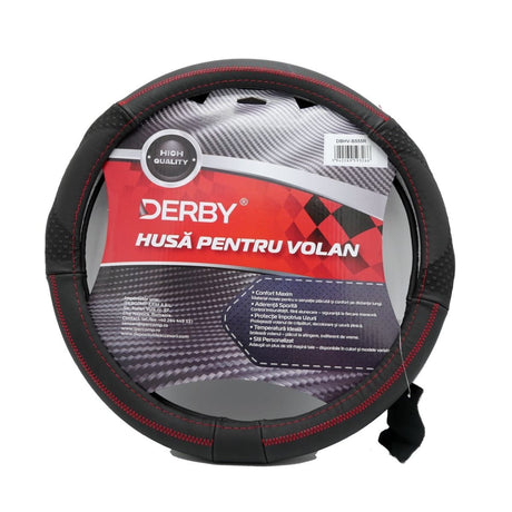 Husa volan piele naturala DERBY Rosu (37-39 cm) DBHVB555R
