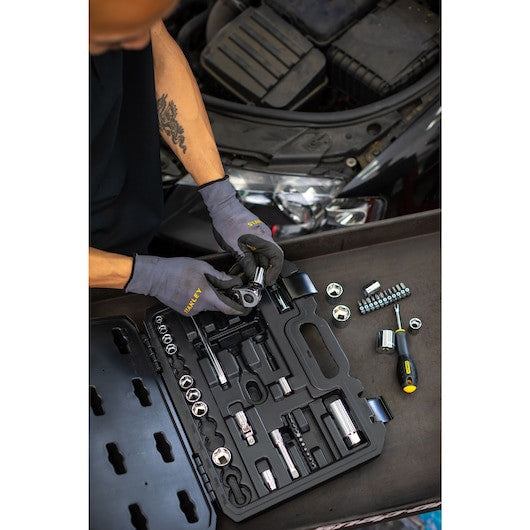 Set de clicheți cu 72 de dinți și chei tubulare STANLEY® 1/4 in., cu accesorii, 38 buc. STMT828281 – imagine 3