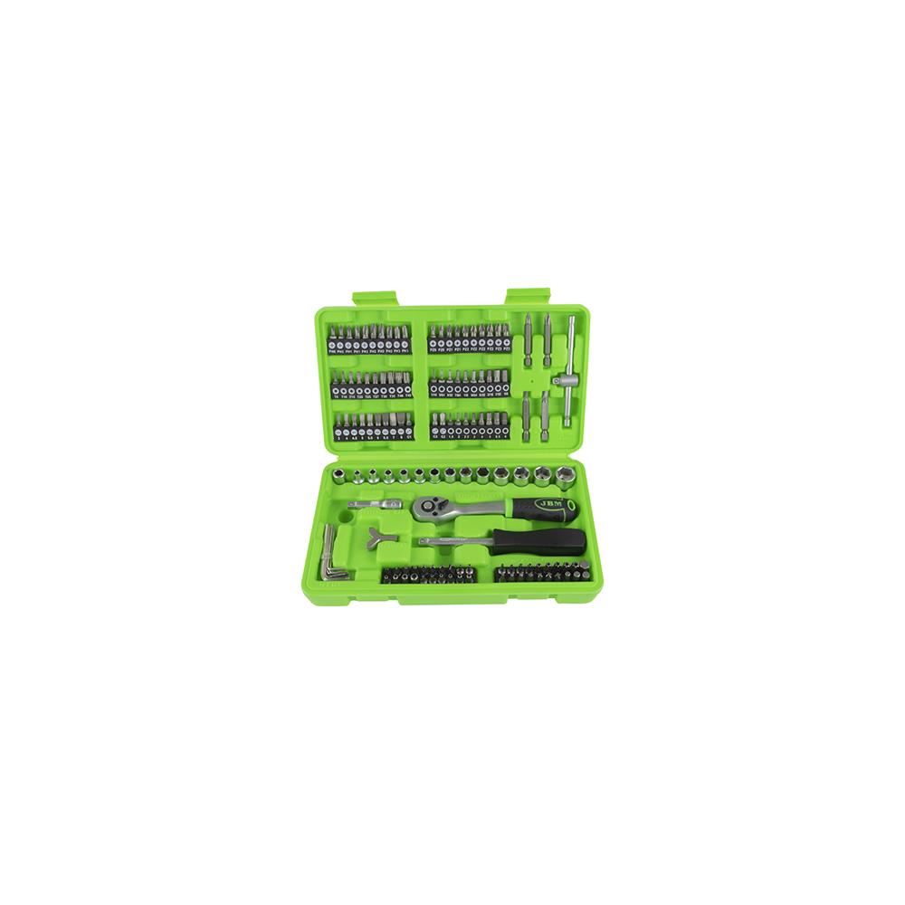 Set biti si tubulare 1/4` cu surubelnita si clichet 130 buc Jbm 53953