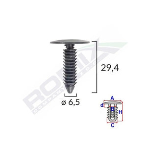 Clips tapiterie pentru gm 6.5X29.4MM - negru set 10 buc Romix B15543 – imagine 2
