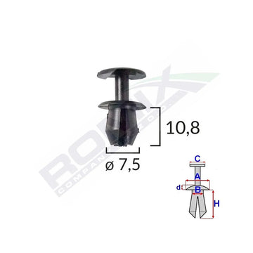 Clips fixare multiple aplicatii pentru grup vag - negru set 10 buc Romix 10918