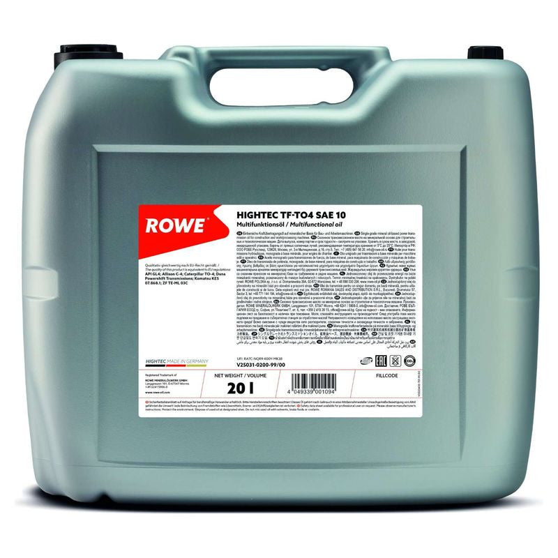 Ulei transmisie Rowe HighTech TF-TO4 SAE 10W 20L 25031020099