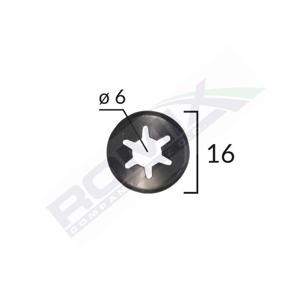 Saiba fixare tapiterie universal - negru - 16MM set 25 buc Romix 16024