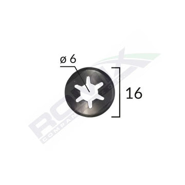 Saiba fixare tapiterie universal - negru - 16MM set 25 buc Romix 16024