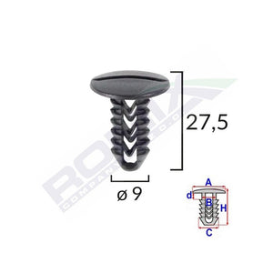 Clips tapiterie pentru Fiat set 25 buc Romix 10050