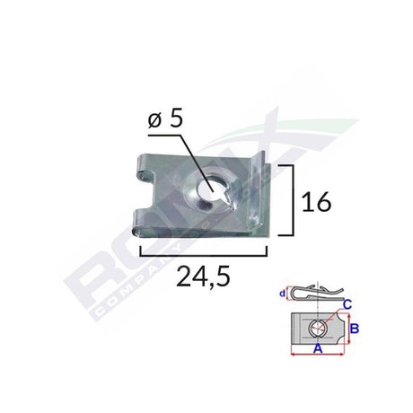 Clips metalic fixare pentru audi/bmw si universal set 10 buc Romix 16309