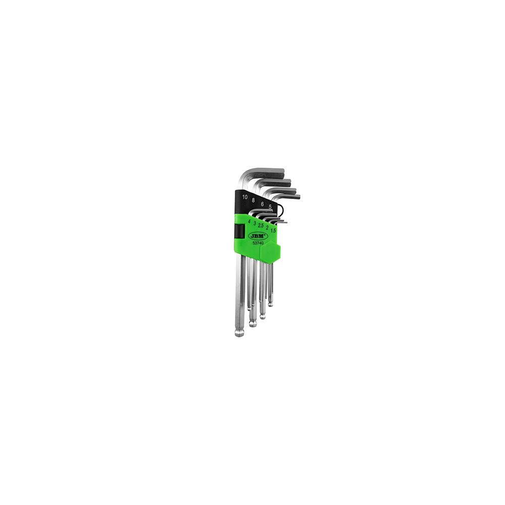 Set de 9 chei imbus L scurte cu cap rotund Jbm 53740