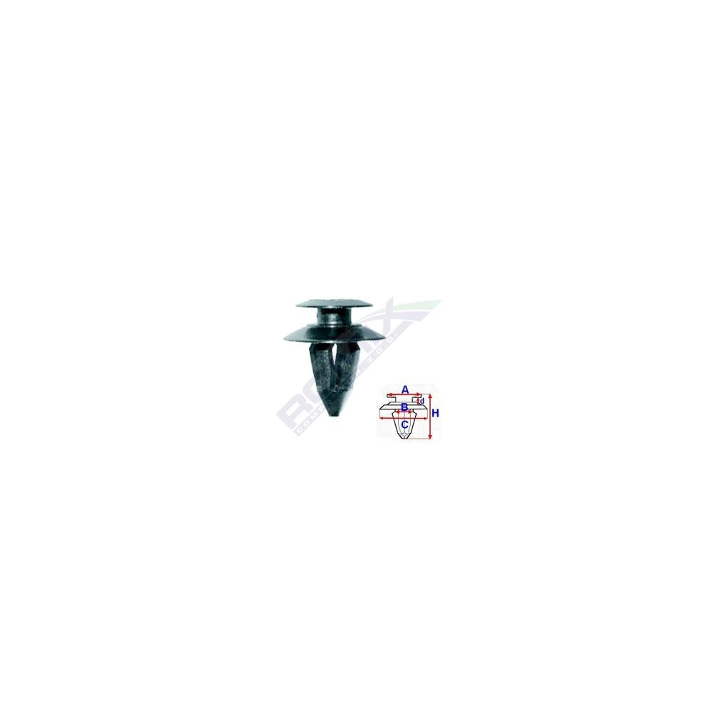 Clips tapiterie pentru grup vag 8X21MM - negru set 10 buc Romix C10007