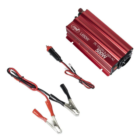 Invertor de tensiune Pni L650W, alimentare duala 12V/24V, iesire 230V, 500W, sinus modificat, mufa USB 5V 500MAH, cu clesti alimentare si mufa de bricheta inclusa PNI-L650W-DV – imagine 5