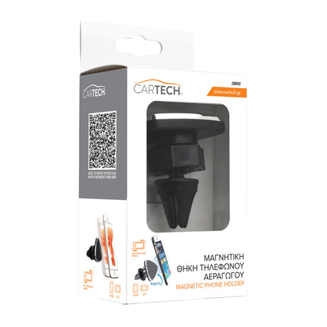 Suport auto rotativ pentru telefon cu prindere pe grila de aerisire Cartech 28045