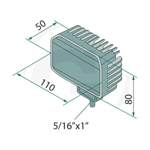 Schita dimensiuni Far de lucru cu LED 1000 compatibil John Deere GRANIT 70799251