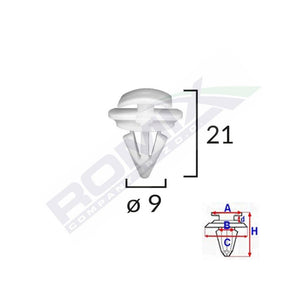 Clips de prag exterior pentru passat B6 set 10 buc Romix C60427