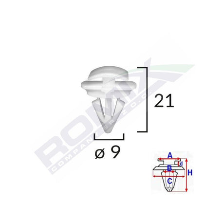 Clips de prag exterior pentru passat B6 set 10 buc Romix C60427
