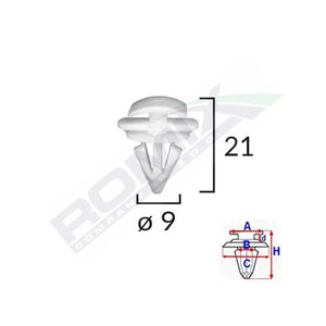Clips de prag exterior pentru passat B6 set 10 buc Romix C60427 – imagine 2